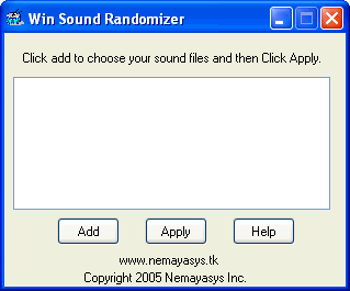 Screenshot of Win Sound Randomizer